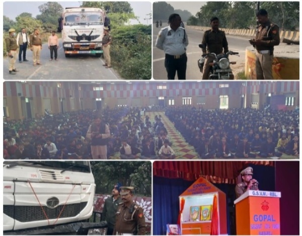 रायबरेली पुलिस का सख्त यातायात अभियान: 749 चालान, 428 बिना हेलमेट पकड़े गए