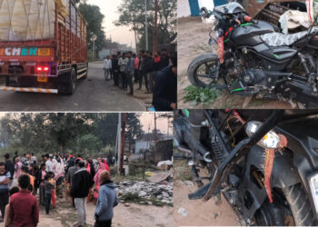 बृजमनगंज–फरेंदा मार्ग पर दुर्घटना: डीसीएम की टक्कर से बाइक सवार गंभीर रूप से घायल