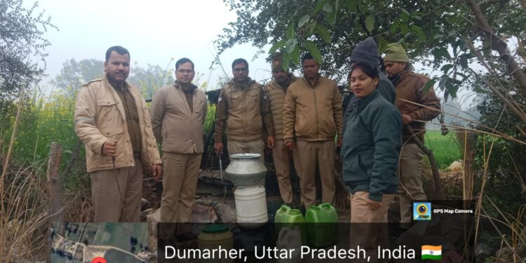 रायबरेली में अवैध शराब पर बड़ा प्रहार: 103 लीटर कच्ची शराब बरामद, 750 किलो लहन नष्ट