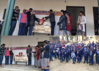 बृजमनगंज के चंद्रा चिल्ड्रेन पब्लिक स्कूल में बसंत पंचमी और नेताजी जयंती का आयोजन