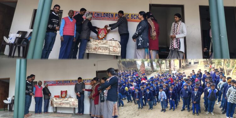 बृजमनगंज के चंद्रा चिल्ड्रेन पब्लिक स्कूल में बसंत पंचमी और नेताजी जयंती का आयोजन