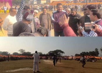 बृजमनगंज क्रिकेट: पुलिस एकादश ने नगर पंचायत एकादश को 24 रन से हराया