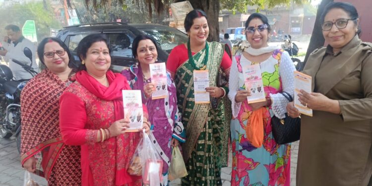 सरोजनीनगर में पिंक बूथ 15 टीम का जागरूकता अभियान, महिलाओं को मिशन शक्ति की जानकारी