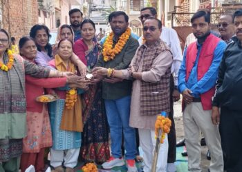 सरोजनी नगर में 9 लाख की सीसी सड़क और नाली का शिलान्यास, मानस नगर कॉलोनी को मिलेगी राहत