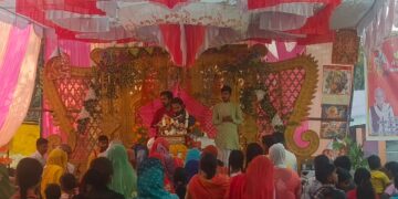 भागवत कथा में गूंजे श्रीकृष्ण जन्म के भजन, पं. आदित्य जी बोले-कथा श्रवण से दूर होती है जीवन की व्यथा