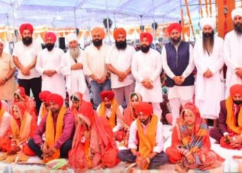 गजरौला में बैसाखी समागम: 16 जोड़ों का सामूहिक आनंद कारज, पर्यावरण संरक्षण का संदेश