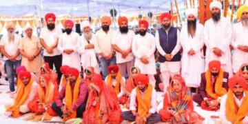 गजरौला में बैसाखी समागम: 16 जोड़ों का सामूहिक आनंद कारज, पर्यावरण संरक्षण का संदेश