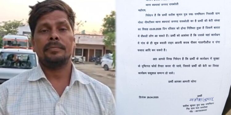रायबरेली: बेटी की शादी में बवाल की आशंका, पिता ने मांगी पुलिस सुरक्षा