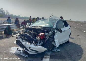 रायबरेली में गंगा एक्सप्रेसवे पर भीषण हादसा, ट्रक का टायर फटा, कार सवार परिवार गंभीर घायल